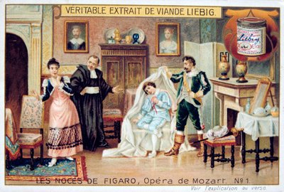 Kohtaus Mozartin oopperasta Figaron häät, 1786 1905. tekijältä Unbekannt