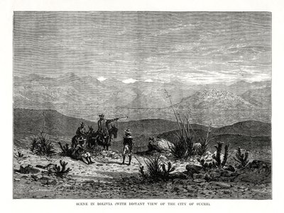 Kohtaus Boliviassa, 1877 tekijältä Unbekannt