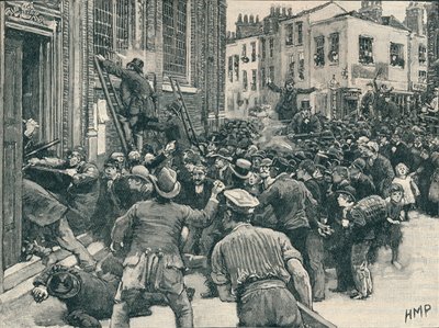 Kohtaus Birmingham No Popery mellakoissa, 1868 1906 tekijältä Unbekannt