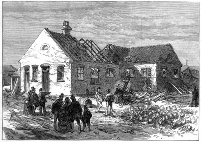 Räjähdyspaikka patruunatehtaalla, Greenwich Marshes, 1872 tekijältä Unbekannt
