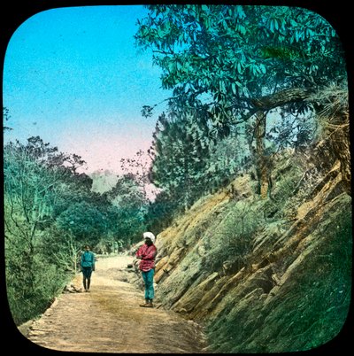 Kohtaus tiellä, Murree, Intia, 1800-luvun loppu tai 1900-luvun alku tekijältä Unbekannt