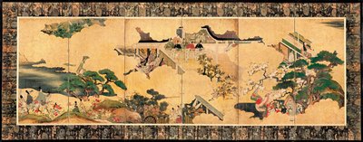 Kohtauksia tarinasta Genji Genji monogatari, 1600-luku tekijältä Unbekannt