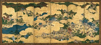 Kohtauksia Kiotossa ja sen ympäristössä, noin 1690 tekijältä Unbekannt