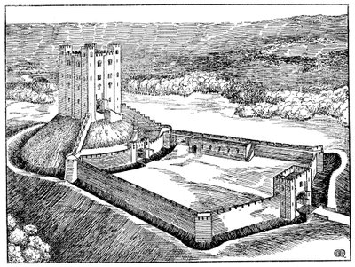 Normanlinnan kaava perustuu Castle Hedinghamiin, Essexissä, Englannissa tekijältä Unbekannt