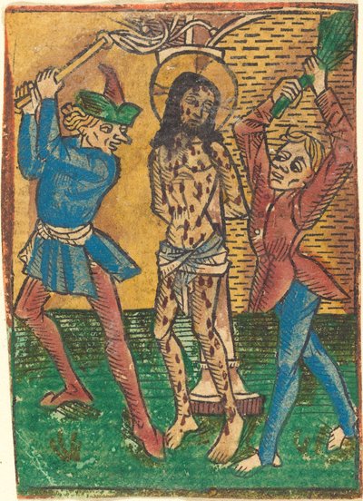 Kristuksen ruoskiminen, n. 1490. tekijältä Unbekannt