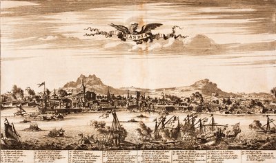 Meritaistelu Candian piirityksen aikana From: Scene of War, 1675. tekijältä Unbekannt