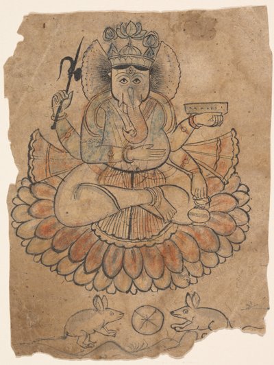 Istuva nelikätinen Ganesha, n. 1775. tekijältä Unbekannt