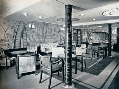 Toisen luokan tupakointihuone Victoria-laivalla, 1931 tekijältä Unbekannt
