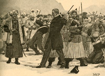 Akbar Khanin takavarikoi Sir William Macnaghtenin, Afganistan, 1841 c1890. tekijältä Unbekannt
