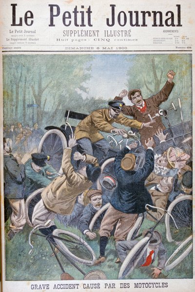 Polkupyörien aiheuttama vakava onnettomuus, Pariisi, 1900 tekijältä Unbekannt