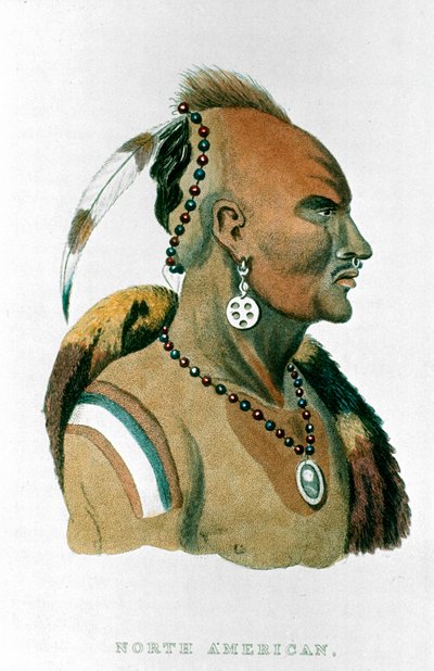 Sewessissing, Iowan intiaanien Pohjois-Amerikan tasangon intiaanien päällikkö, 1837 tekijältä Unbekannt