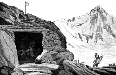 Jäätikologi Louis Agassizin rakentama suoja, Aarin jäätikkö, Sveitsi, 1840 1885 tekijältä Unbekannt
