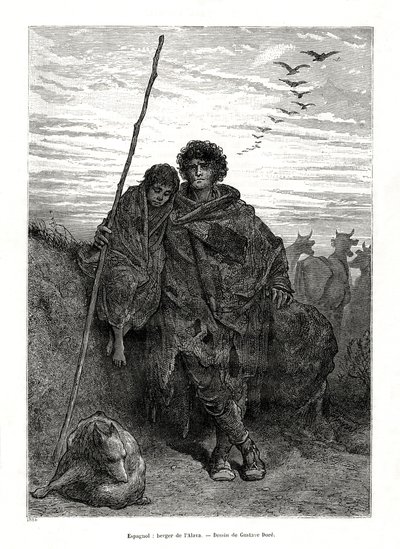 Alavan paimen, Espanja, 1886 tekijältä Unbekannt