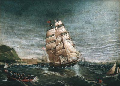 Laiva New Yorkin satamassa, n. 1890. tekijältä Unbekannt