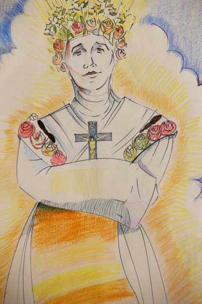 Our Lady of la Salette -pyhäkkö Piirustus Our Lady of la Salettesta, La Salette, Ranska tekijältä Unbekannt