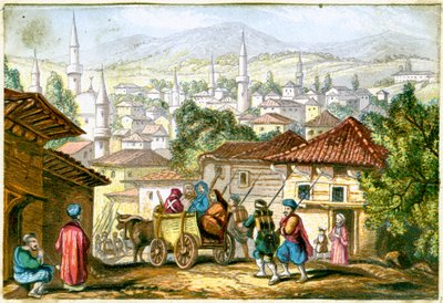 Shumla. Kaupunki Bulgarian koillisosassa 1800-luvulla tekijältä Unbekannt