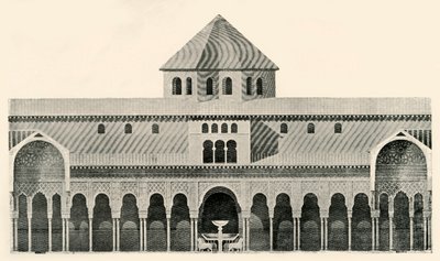 Leijonien tuomioistuimen sivukorkeus ja suihkulähde, 1800-luku, 1907. tekijältä Unbekannt