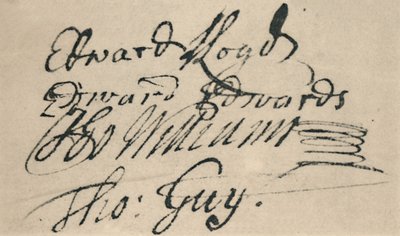 Edward Lloydin allekirjoitus, 1692, 1928 tekijältä Unbekannt