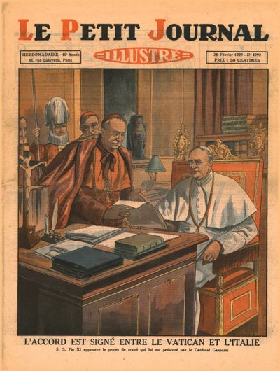 Vatikaanin ja Italian välinen sopimus allekirjoitettiin 1929. tekijältä Unbekannt