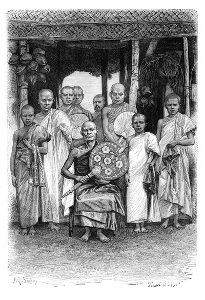 Singgalese Buddhist Priests, Sri Lanka, 1895 tekijältä Unbekannt