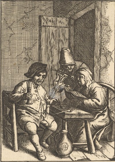Laulava pariskunta ja viulu, 1610-85. tekijältä Unbekannt