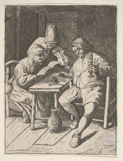 Lauluparit ja viulu, 1610-85. tekijältä Unbekannt