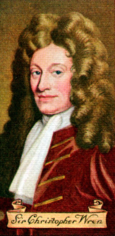 Sir Christopher Wren, otettu savukekorttisarjasta, 1935 tekijältä Unbekannt