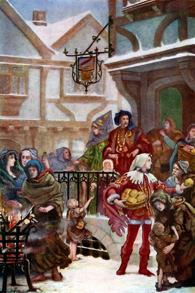 Sir Richard Whittington jakaa hyväntekeväisyyttä, c1900 tekijältä Unbekannt