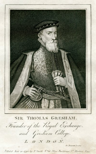 Sir Thomas Gresham, brittiläinen kauppias ja rahoittaja, 1500-luku 1793 tekijältä Unbekannt