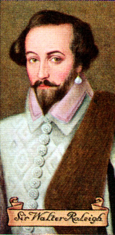 Sir Walter Raleigh, otettu savukekorttisarjasta, 1935 tekijältä Unbekannt