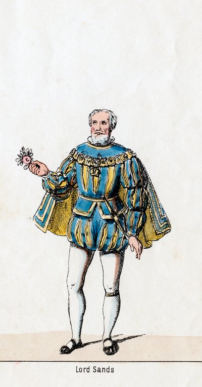 Sir William Sands, pukusuunnittelu Shakespearen näytelmään Henry VIII, 1800-luku tekijältä Unbekannt