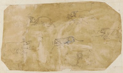 Kuusi taistelueläinryhmää, 1700-luku. tekijältä Unbekannt