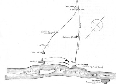 Luonnos-kartta liikkeistä 17.-21. tammikuuta 1885, c1885 tekijältä Unbekannt