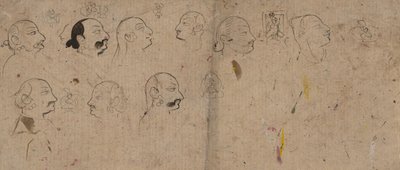 Luonnossivu kasvotutkimuksesta, todennäköisesti Maharao Kishor Singh, n. 1830. tekijältä Unbekannt