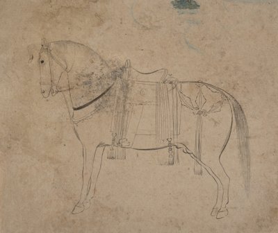 Luonnos hevosesta, 1700-luvun loppu. tekijältä Unbekannt