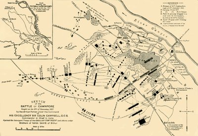 Luonnos Cawnporen taistelusta, 1857, 1901. tekijältä Unbekannt