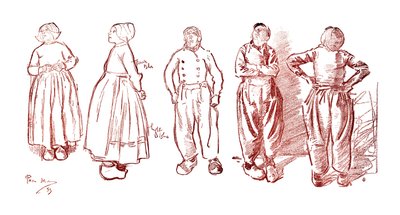 Luonnokset Volendamissa, Hollannissa, 1900 tekijältä Unbekannt