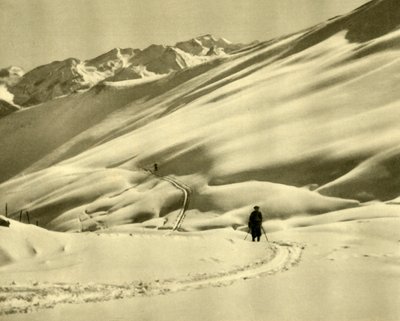 Hiihto Upper Schlossalmissa, lähellä Bad Hofgasteinia, Itävalta, vuodelta 1935. tekijältä Unbekannt