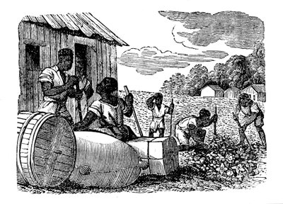 Orjat työskentelevät tupakkaviljelmällä, 1833 tekijältä Unbekannt