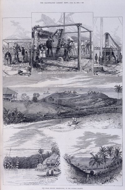 Auringonpimennys-observatorio, Nikobarsaaret, c1875 tekijältä Unbekannt