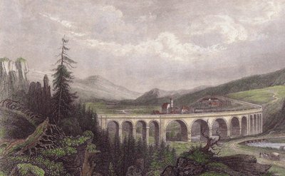 Eteläinen rautatie. Payerbachin viadukti, Semmering tekijältä Unbekannt