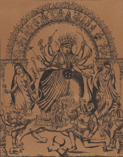 Sri Sri Durga, n. 1875-80. tekijältä Unbekannt