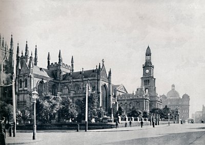 St. Andrewsin katedraali, Sydneyn kaupungintalo ja markkinarakennukset, n. 1900. tekijältä Unbekannt