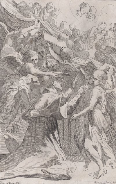 St. Carlo Borromeo enkelien ympäröimänä, 1650-70. tekijältä Unbekannt