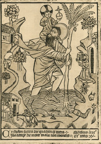 Pyhä Kristofer. 1423, 1915. tekijältä Unbekannt