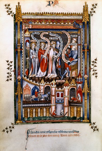 St Denis, St Rusticus ja St Eleutherius ennen Sisinniusta, 1317 tekijältä Unbekannt