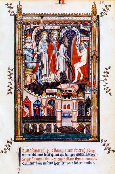 St Denis heitetään uuniin, 1317 tekijältä Unbekannt