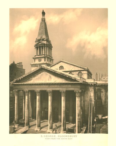 St George, Bloomsbury, Näkymä kaakkoispuolelta, 1800-luvun puoliväli. tekijältä Unbekannt