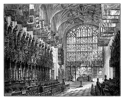 St Georgesin kappeli, Windsor, esillä Royal Gallery ja alttari tekijältä Unbekannt
