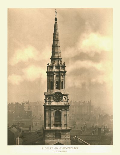 St Giles-in-the-Fields, The Steeple, 1800-luvun puolivälissä. tekijältä Unbekannt